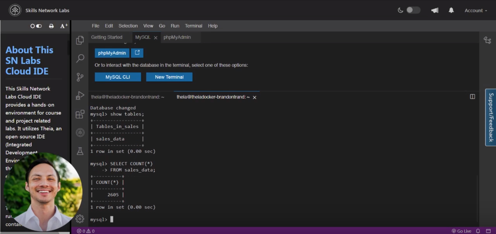 LAB: Watch me configure a MySQL database to store Online Transactional Processing data